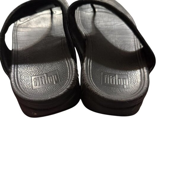 Fitflop Womens Black Thong Sandals Slip-On Comfort Shoes Size US 7 fair cond. - Picture 3 of 10